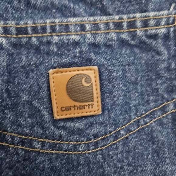 Carhartt Straight Traditional Fit Denim Blue Jeans men's size 46X32 B18 DST - Picture 6 of 12